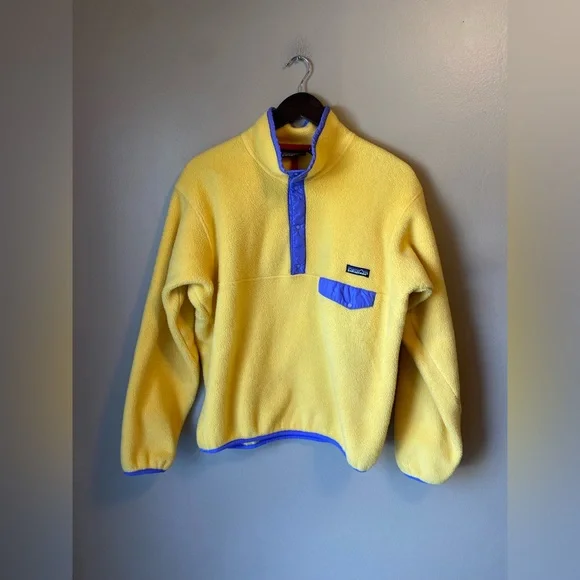 Vintage 90s Patagonia Synchilla Yellow Snap-T Rare Fleece - Picture 2 of 6